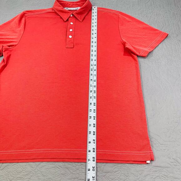 Travis Mathew Polo Shirt Men Large Pink Red Short Sleeve Pima Cotton Blend Solid - Picture 7 of 8